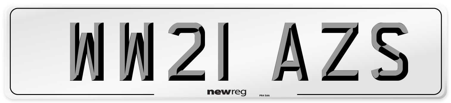 WW21 AZS Number Plate from New Reg